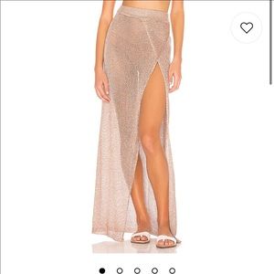 Super down x Revolve Keva gold knit maxi skirt